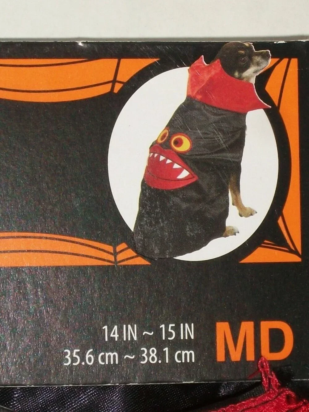 Dog Vampire Satin Cape Pet Halloween Costume Black Red Size Medium 14